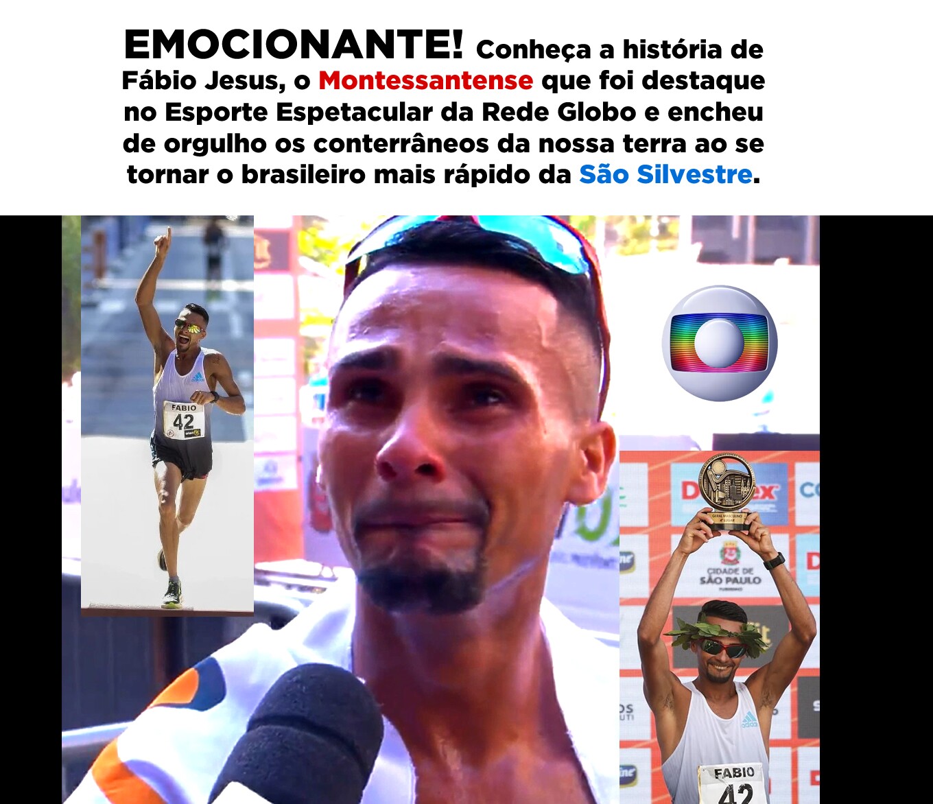 😀🙏 EMOCIONANTE! Conheça a história de Fábio Jesus, o Montessantense que foi destaque no Esporte Espetacular da Rede Globo